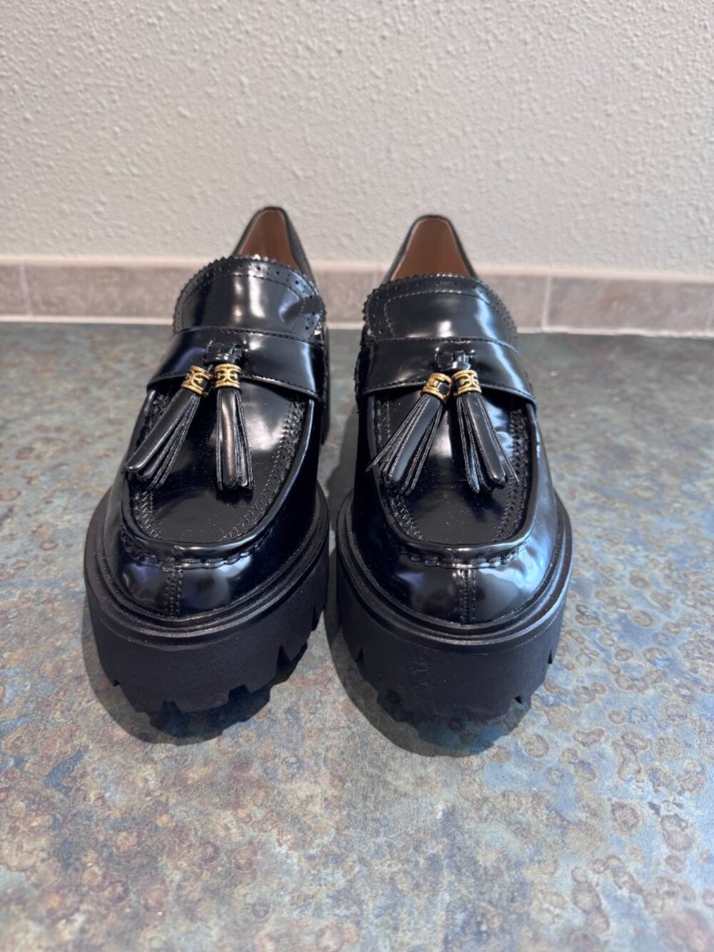 Sam Edelman Meela Black Patent Platform Tassel Loafers - 10 - Picture 3 of 9